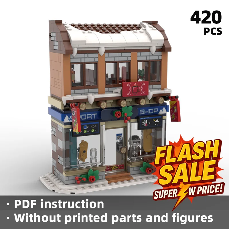 Set per regali natalizi Blocchi di costruzione natalizi, modello di negozio Street View, giocattolo di assemblaggio divertente architettonico Street View