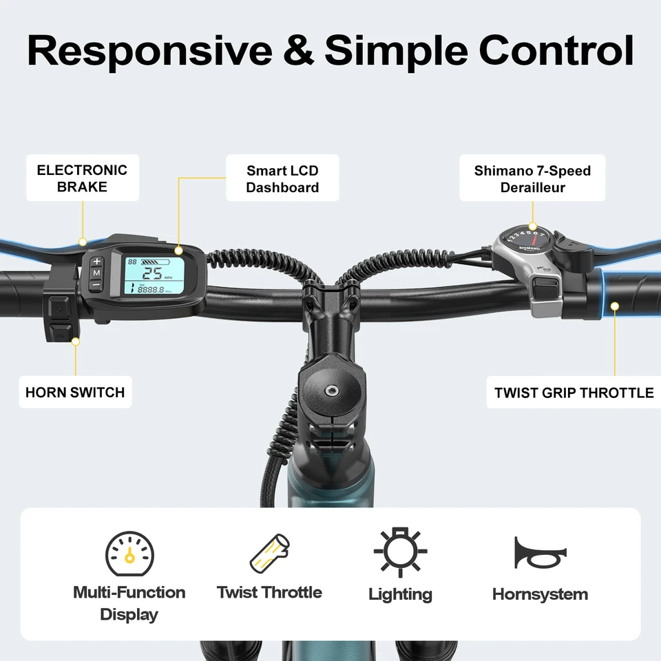 Electric Bike GT300 750W Motor 36V10Ah Removable Battery Ebike 22MPH Electric Bicycle for Urban Daily Commuting Short Trips image 8