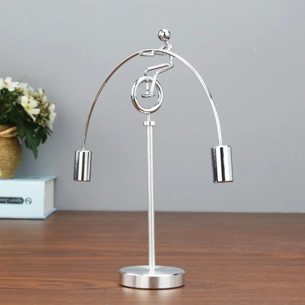 Balance Man Table Decoration Metal Unicycle Man Balance Toy Rotating Physics Decoration for Home Office Desk Unique Birthday