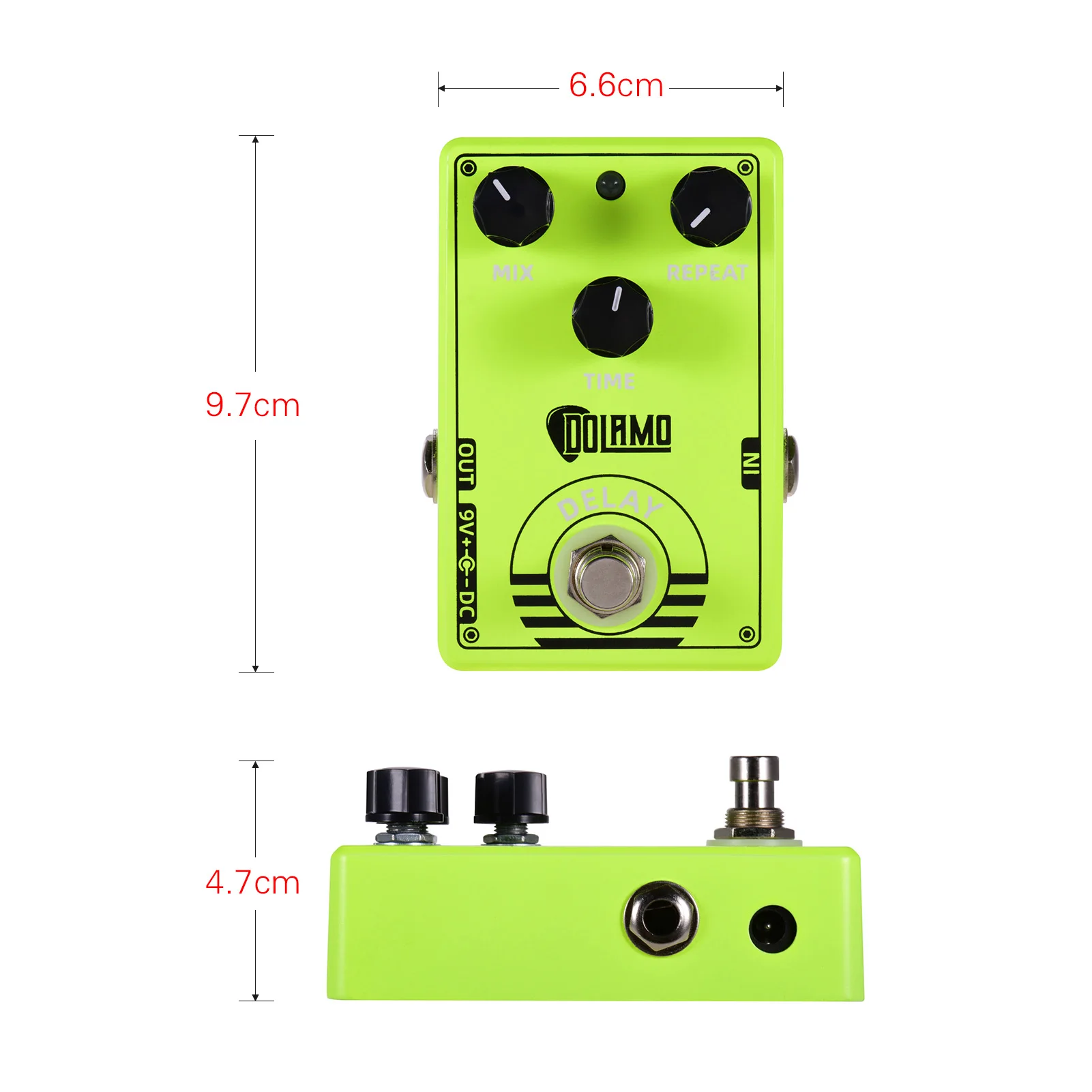 Dolamo D-14 Delay Guitar Effect Pedal Delay Pedal with Mix Repeat and Time Controls True Bypass Design