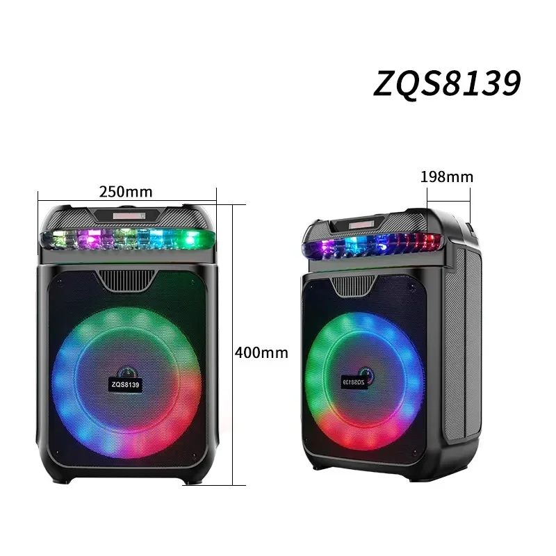 Powerful Family Karaoke Audio with MIC Outdoor Super Bass Subwoofer Speaker Portable Bluetooth Speakers With Wireless FM RGB TWS