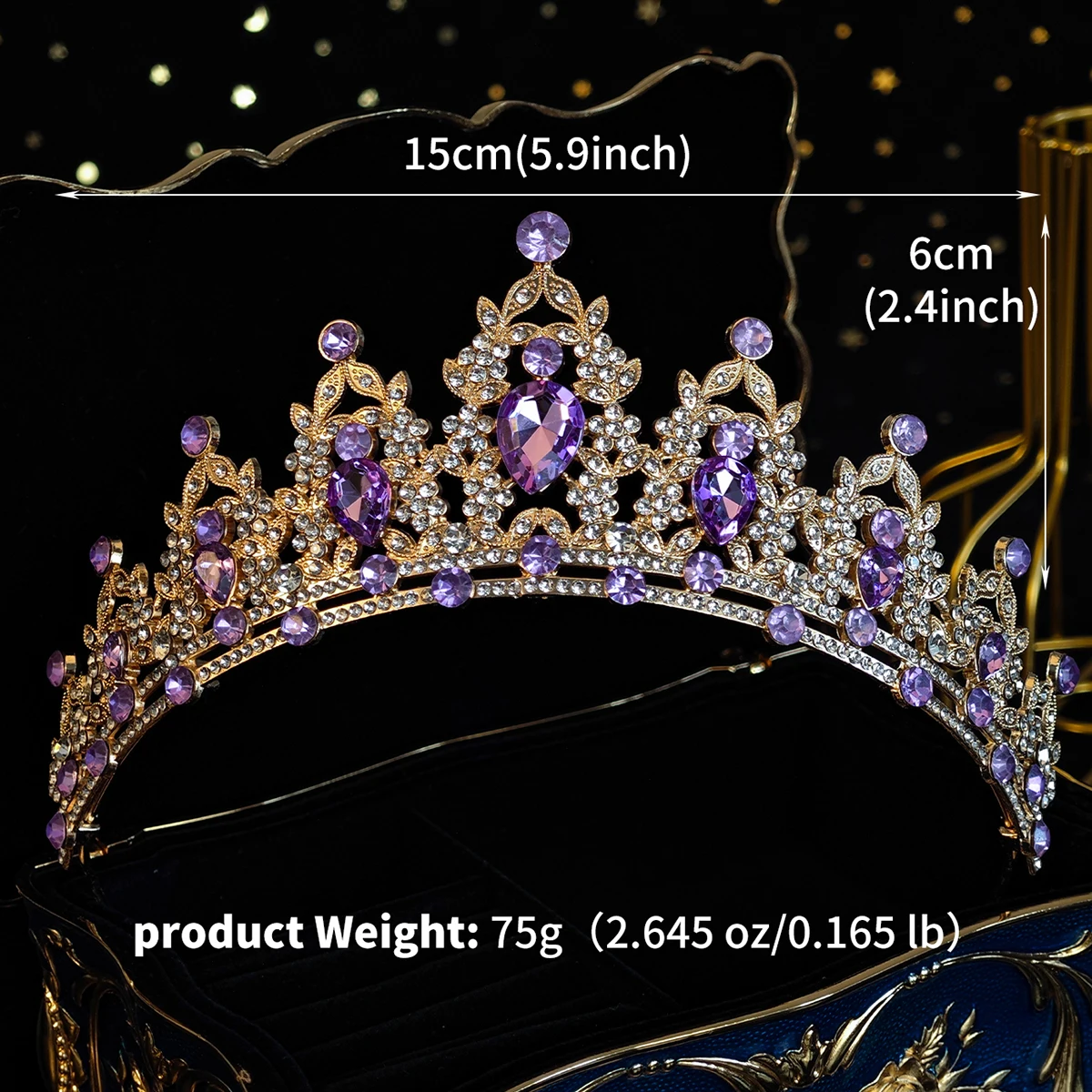 Luxury Crystal Bridal Tiaras And Crowns Prom Rhinestone  Diadem Crown For Women Queen\'s Party Tiara Jewelry Holiday Gifts