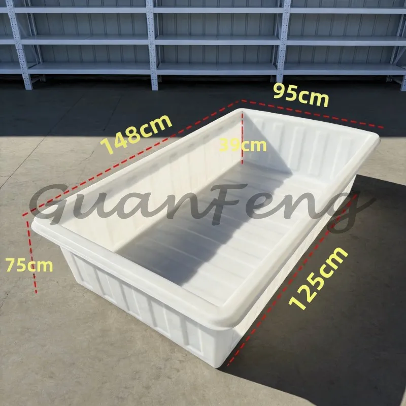 Large‑Capacity Rectangular Shallow Plastic Basin Thick Beef‑Tendon Water Tank Fish‑Selling Container Aquaculture Food Tray