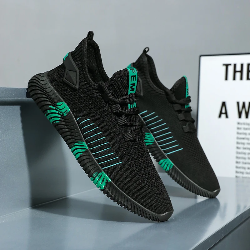 

Новые мужские кроссовки весна-лето - Молодежные спортивные кроссовки с мягкой подошвой и двухслойной сеткой Fly-Weave - Мужские дышащие кроссовки с защитой от запаха