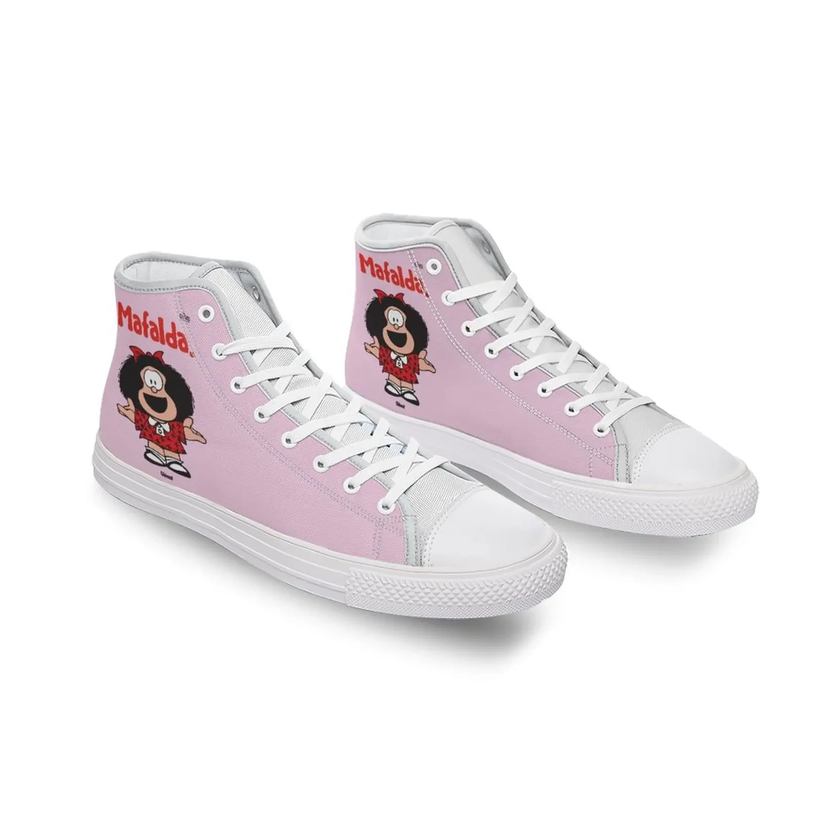 Mafalda Nette Cartoon High Top Leinwand Schuhe Männer Frauen Casual Schuhe Mode Damen Flache Turnschuhe Anime 3D Print Party Zapatillas