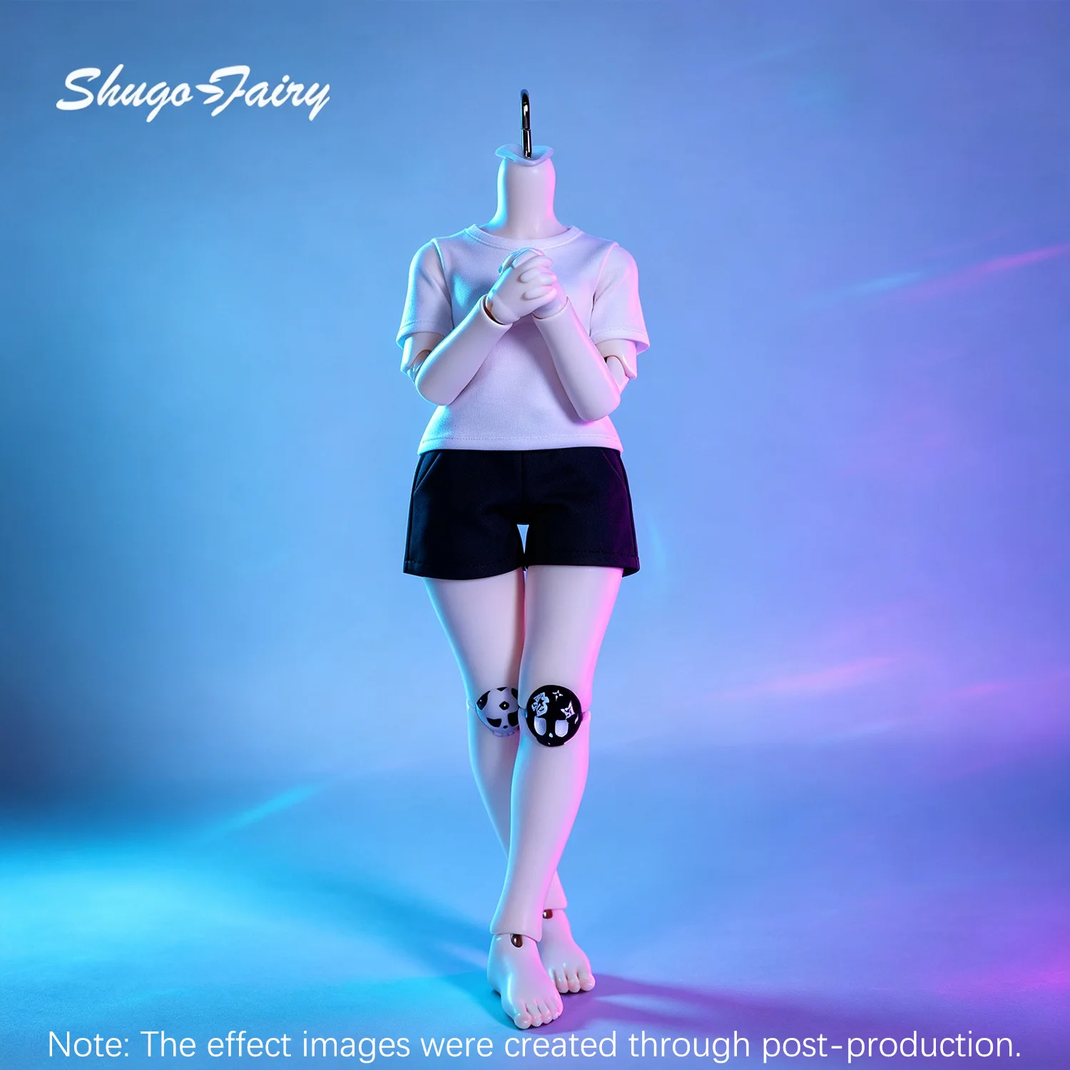 1/6 BJD Female Body Doll Finn Anime Fairy Figure W/ Replaceable Heart & Skull Knee Joints High Heel & Pointe Feet Compatible