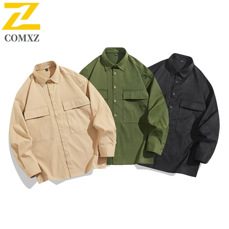 

COMXZ 2025 Men Women Unisex Korean Style Casual Solid Color Loose Fit Jacket Spring Autumn Lightweight Waterproof Sunproof Coat