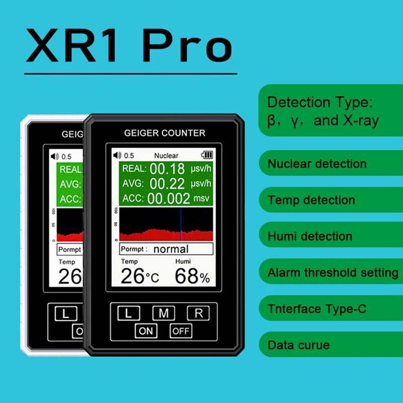 

Новинка, детектор XR1-Pro ядерного излучения, счетчик Гейгера, новая версия, радиоактивный тестер, Термогигрометр, измеритель EMF