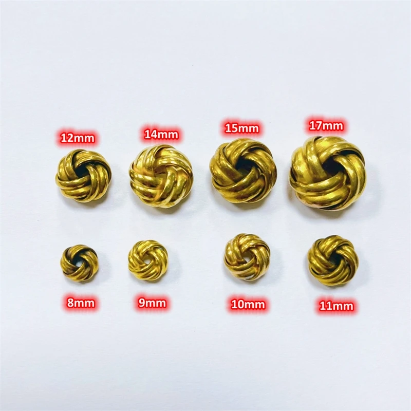 BoYuTe (10 Pieces/Lot) Raw Brass No Plated Welding Twist Knot Ball Beads for Cufflink Button Making Diy Jewelry Accessories