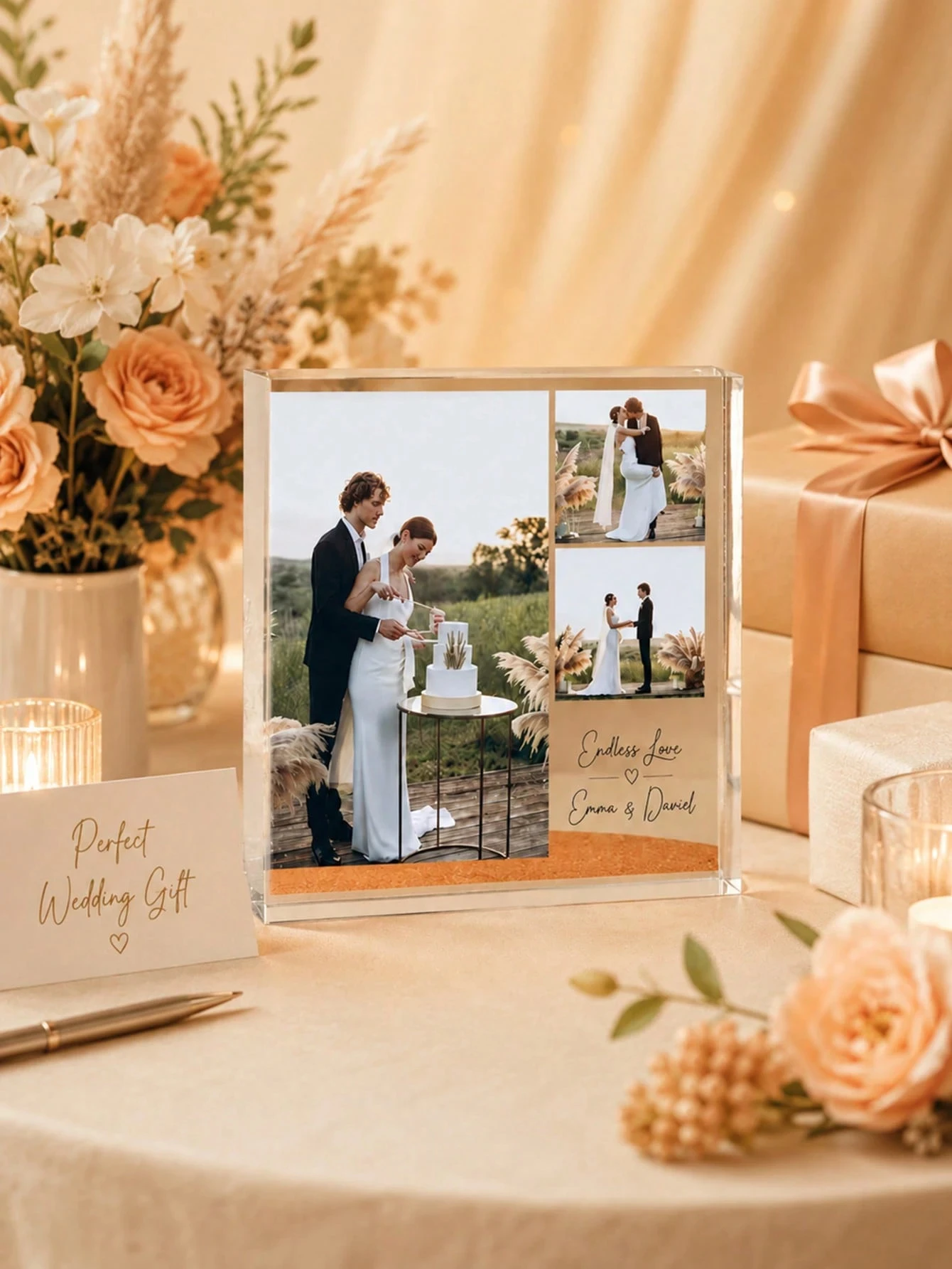 Customizable Acrylic Heart-Shaped Plaque Photo & Text Birthday Gift Sentimental Keepsake Thoughtful Present with Personalization