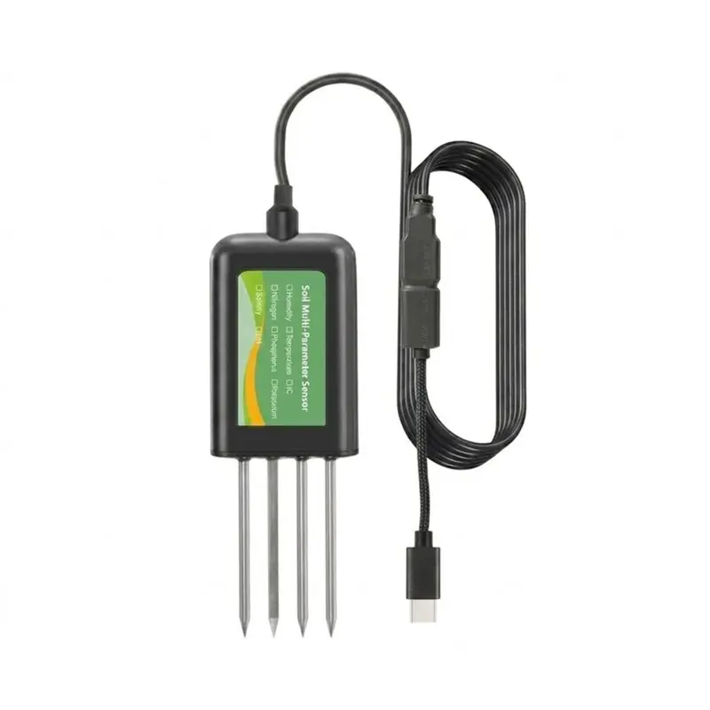 [NEWA76K!】 Smart Soil NPK Sensor 8 In 1 With EC Salinity Moisture Temp PH Tester Testing Function For Garden Planting APP Data L