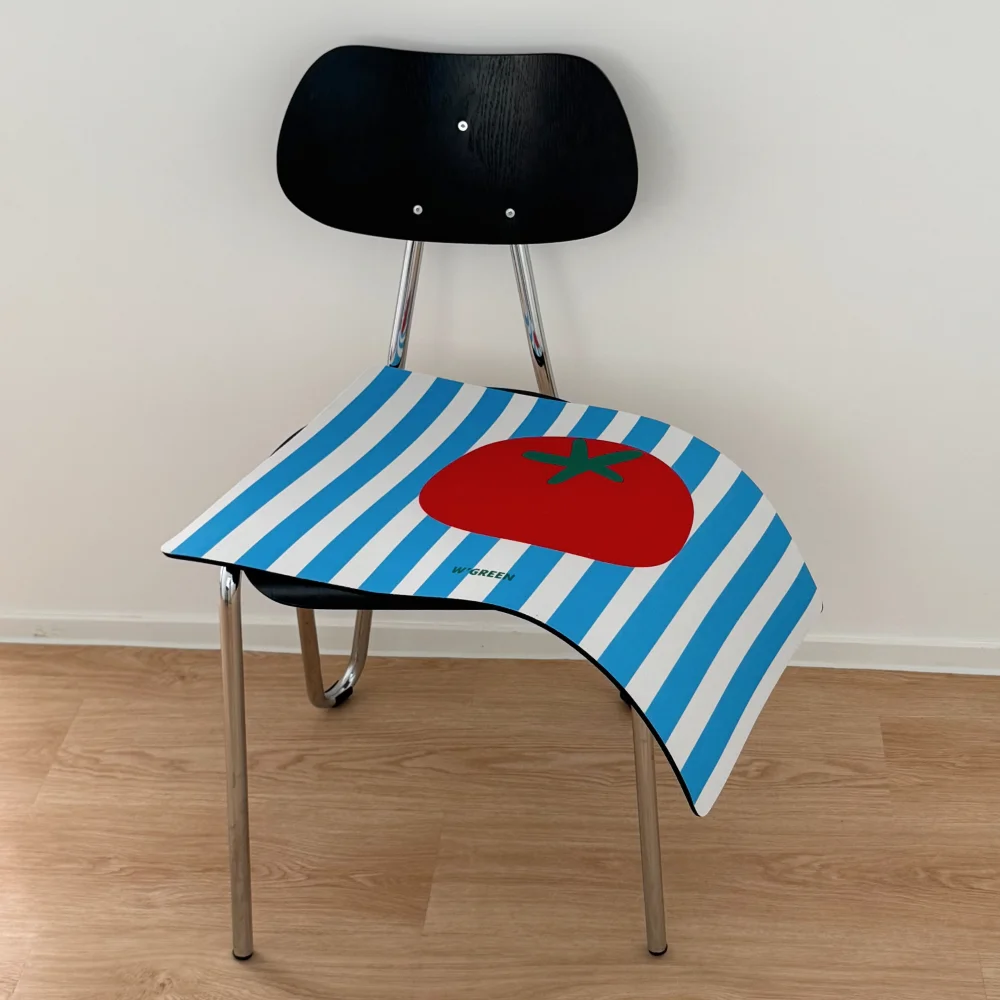 VIKAMA Korean Style Red Tomato Blue White Stripe Mat Easy Clean Non Slip Kitchen Entryway Bathroom Household Floor Doormat