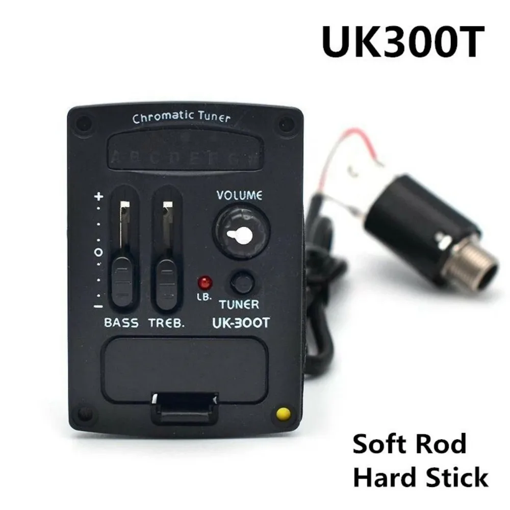 UK-300T Ukulele Guitar Piezo Pickups 2-Bands EQ With LED Tuner Preamp Pickup