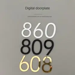 Plaques de porte en plastique auto-adhésives, numéro de maison numérique 3D, étiquette de numéro MELNumber, décoration d'intérieur, hôtel