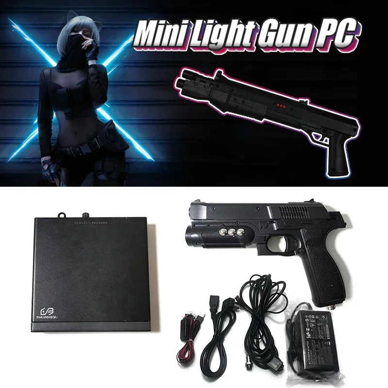 2025202520254 Светодиодные датчики USB Light Gun Time of Crisis 4, световой пистолет с мини-игровой коробкой для ПК, комплект для игр-стрелянок с ударом