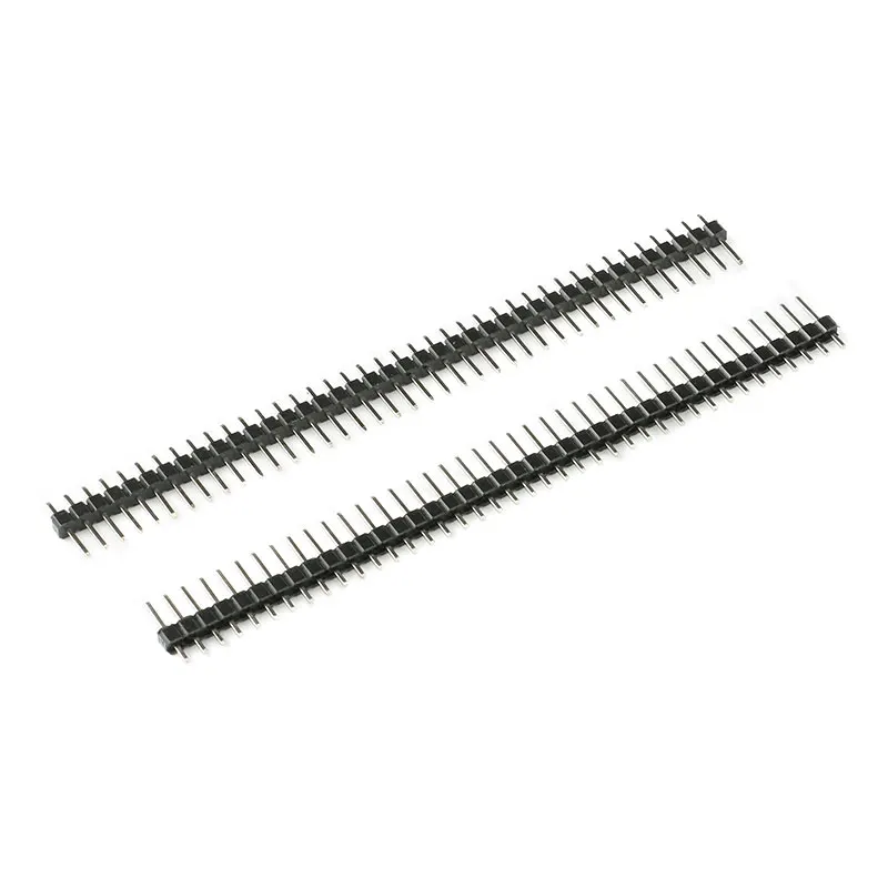 100pcs 40 Pin 1x40 Single Row Male 2.54 Breakable Pin Header Connector Strip for Arduino Black