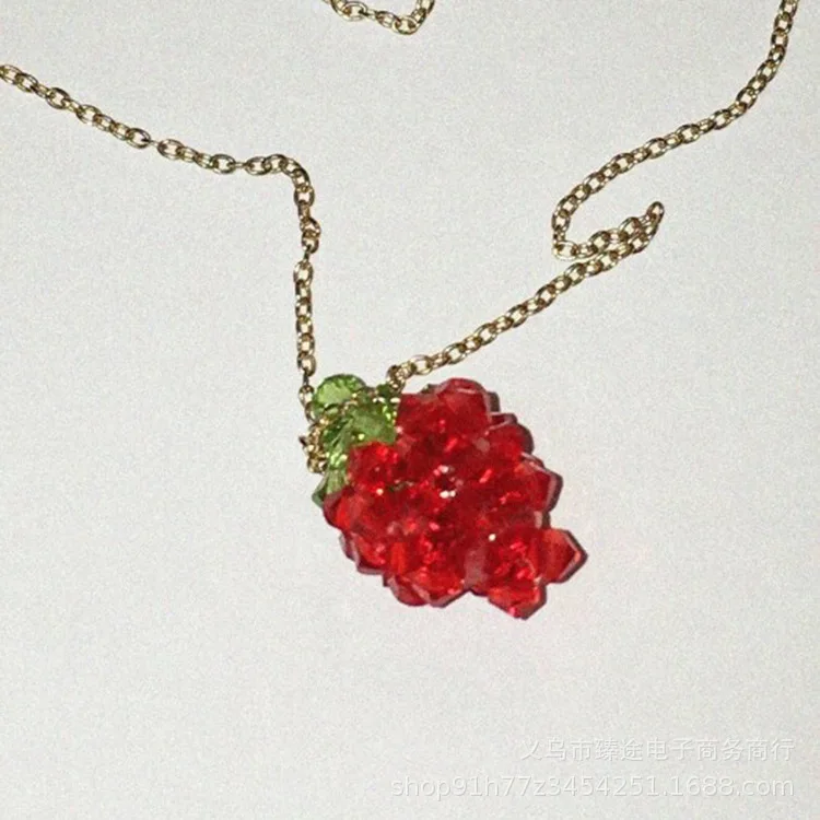 1pcs crystal woven red strawberry Pendant Charms for Necklace Bracelet Earrings Jewelry Making Diy Findings