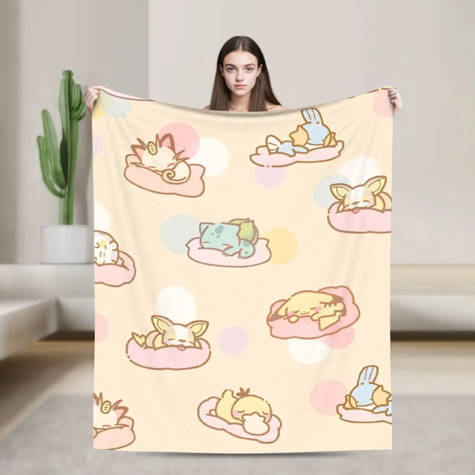 

Вязаные одеяла с героями мультфильмов «Покемон», каваи, Пикачу Иви, фланелевое одеяло, украшение для кровати, дивана, ультра-мягкое теплое покрывало