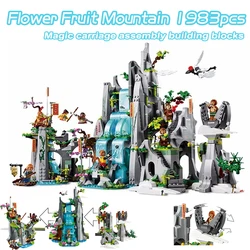 1983pcs Monkie Kid Series Legendary Flower Fruit Mountain Building Blocks Wukong Waterfall Cave Bricks toys for Boys Gifts 80024