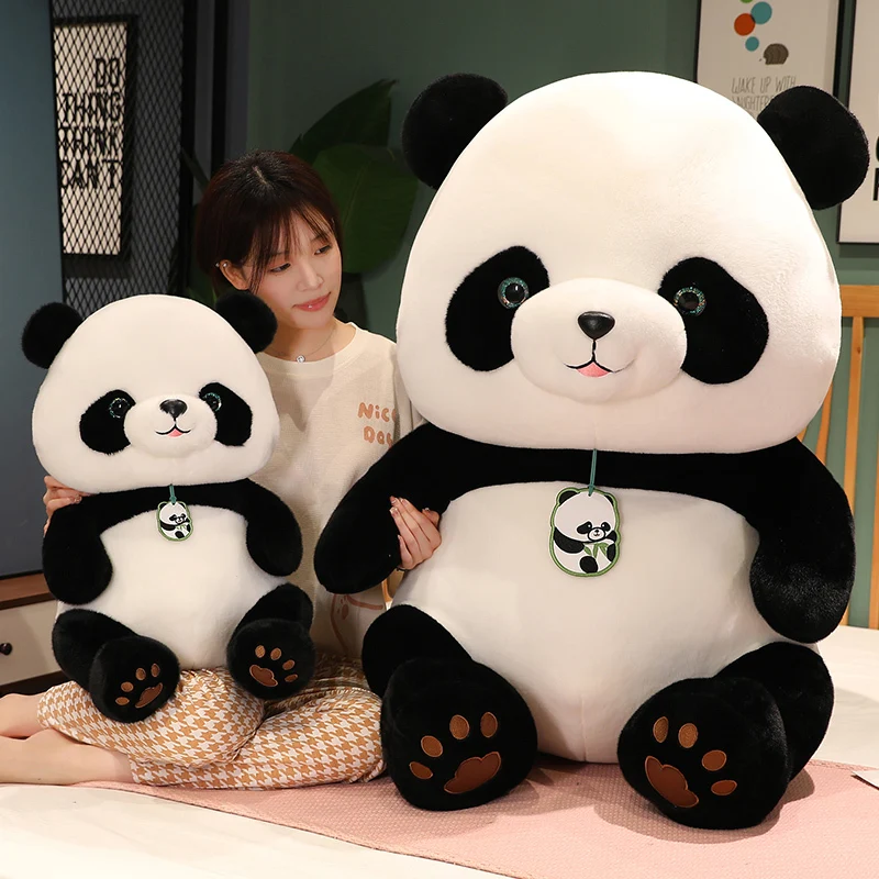 Kawaii 24-50cm Round Fat Panda Plush Toy Stuffed Animals Giant Pandas Plushies Doll Anime Soft KidsToys for Girls Decor Gifts