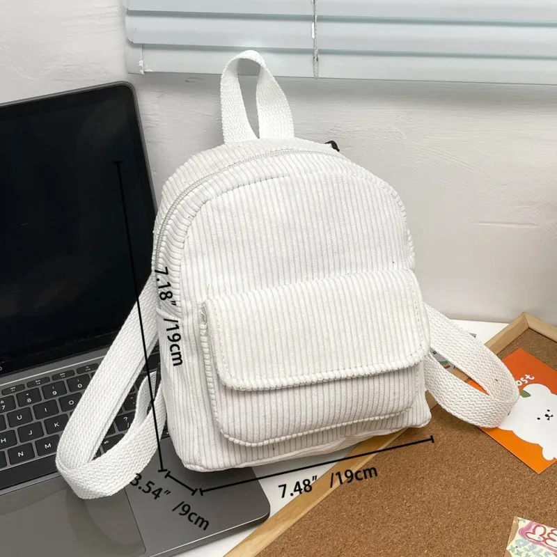 Women Fashion Mini Backpack Versatile Corduroy Backpack  display picture 3