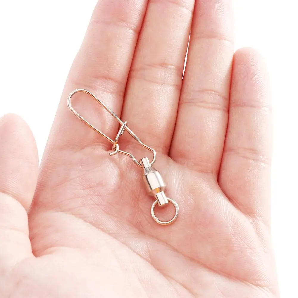 Rolling Swivel Link Fishing Accessories Corrosion Resistant Fishing Swivels Fishing Line Connector Ball Bearing Interlock Snap
