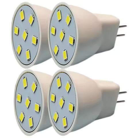 4-Piece Tiny House Ship Van Truck Sprinter Light 25mm 1" Diameter LED MR8 Light Bulb 2W Warm White 3000K Recessed Lamp DC 12V