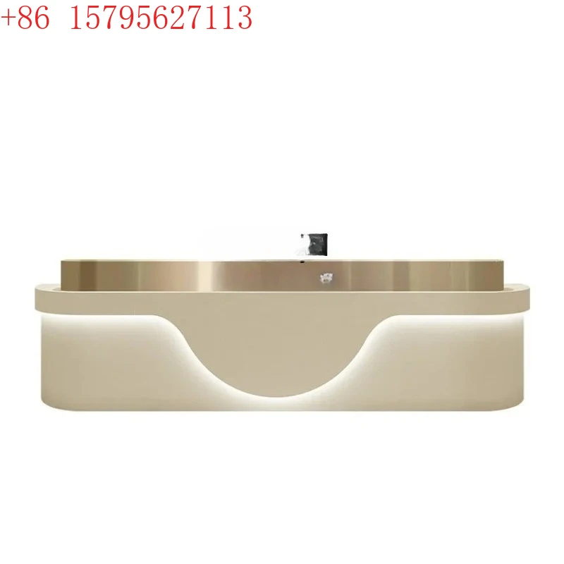 

02 Простой современный салон красоты Кассир Магазин одежды из нержавеющей стали Парикмахерская Стойка регистрации