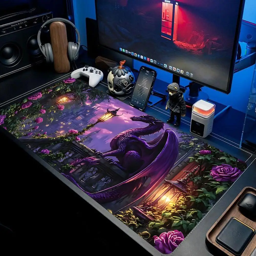 

Dragon-Themed Extended Gaming Mouse Pad – XL Large Desk Mat with Stitched Edges for Gamers and Home Office XAXC