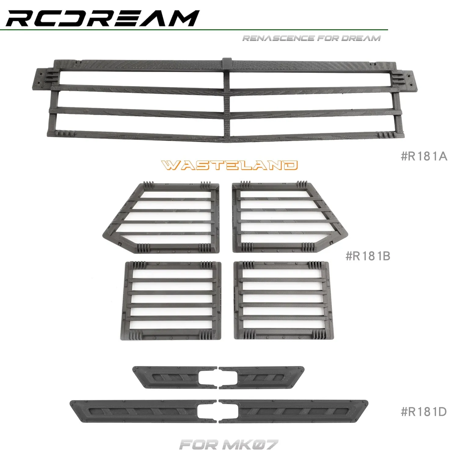 RCDream MK07 JK07 Front Window Armor Grille Rainforest Protection Simulation Modification # R181B