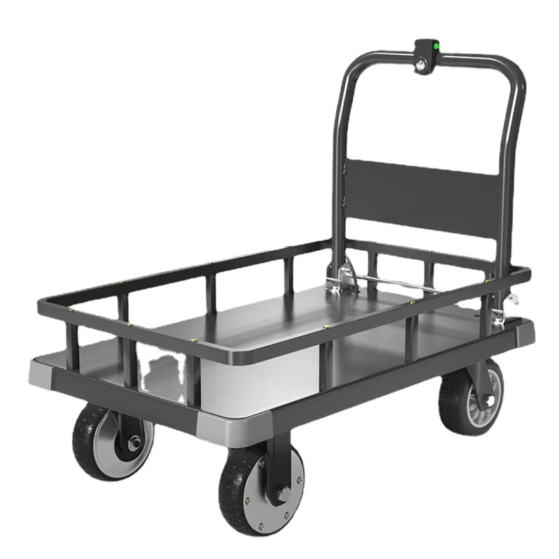 LMM Electric Four-Wheel Platform Trolley Trolley Storage and Transportation Elevator Moving Trolley