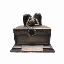 Bronze Finished Mourning Angel Grief Keepsake Resin Weeping Angel Cremation Urn