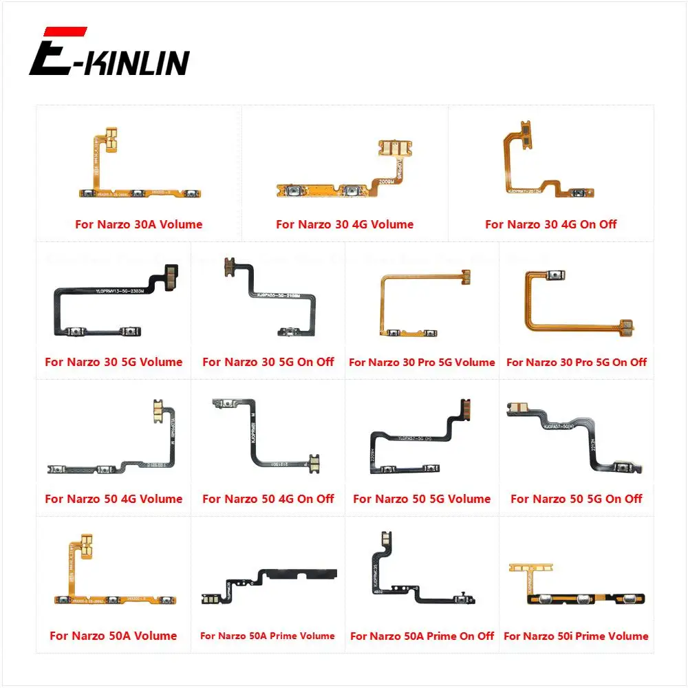 Switch Power ON OFF Key Mute Silent Volume Button Ribbon Flex Cable For OPPO Realme Narzo 30 30A 50 50i 50A Prime Pro 4G 5G