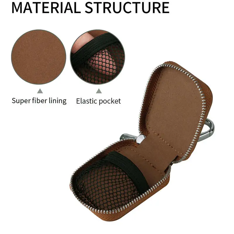 Portafogli chiave mini moda nuovo design tinta unita Borsa piccola per auricolari con cerniera in vera pelle carina con portachiavi per uomo donna