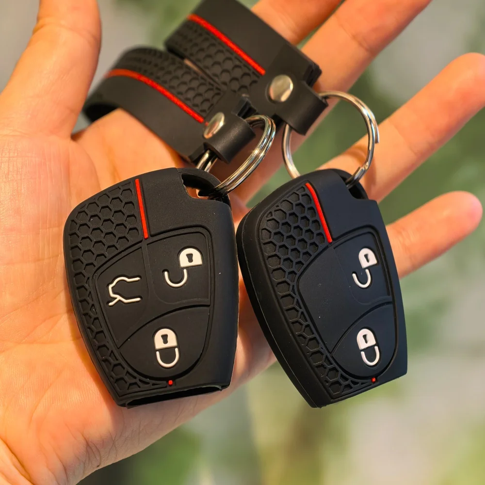 

For Mercedes Benz R350 S350 SLK230 SLK320 S430 SL600 SLK350 SLK280 E B C CL 2009 Silicone Keychain Key Case Cover Holder