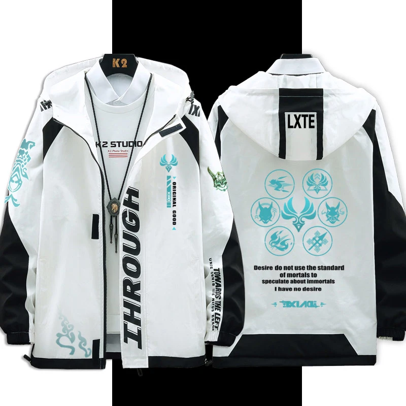 Genshin Impact Cosplay Costume Xiao Long sleeve Fashion jacket coat Game Zhongli Clothes Unisex Hoodie Zipper Hooded Sweatshirt