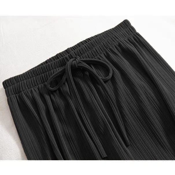 

trousers womens basic solid color elastic waist comfy everyday casual minimalist modern versatile fit trousers simple chic style