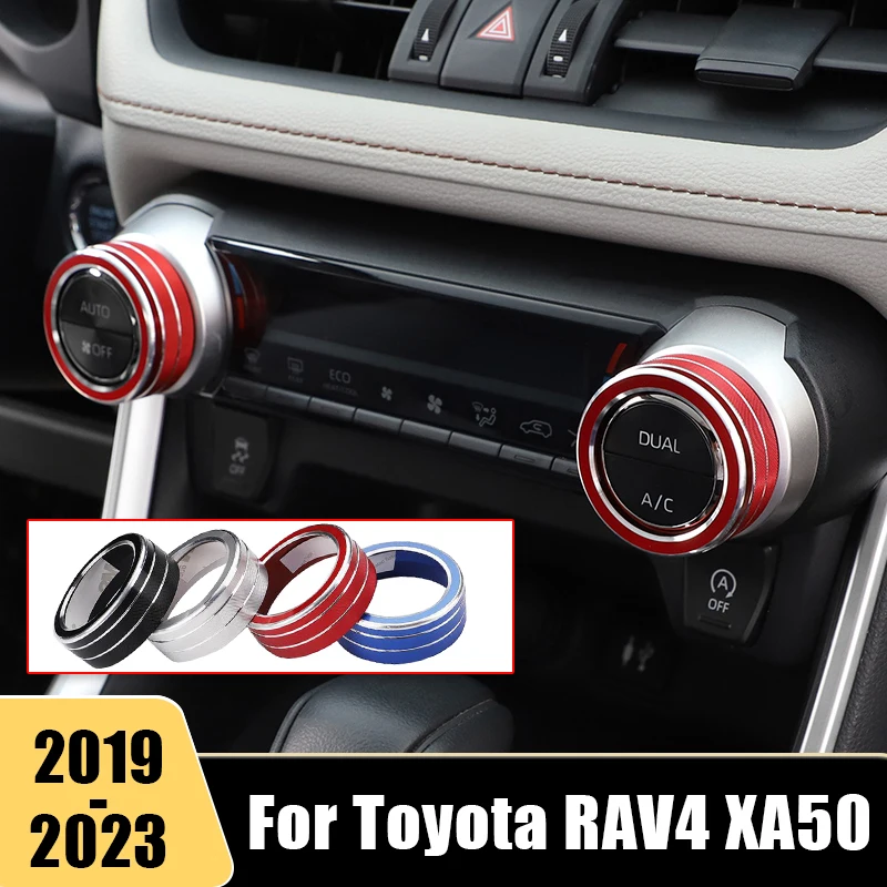 

For Toyota RAV4 XA50 2019 2020 2021 2022 2023 RAV 4 Aluminum Car Air Condition Button Switch Knob Ring Trim Cover Accessories