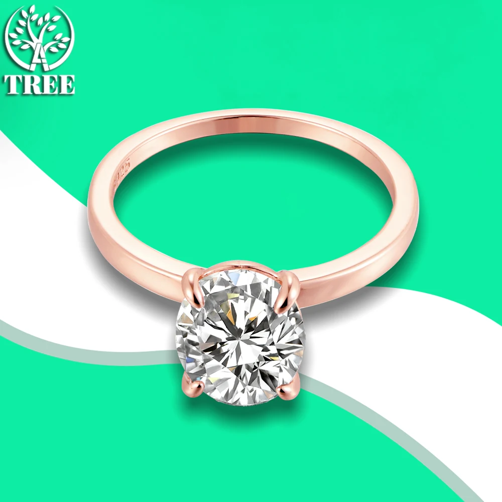 

ALITREE 3 Carat Oval D Color Moissanite Rings Diamond s925 Sterling Sliver Rose Gold Cocktail Ring Wedding Bands Jewelry Gifts