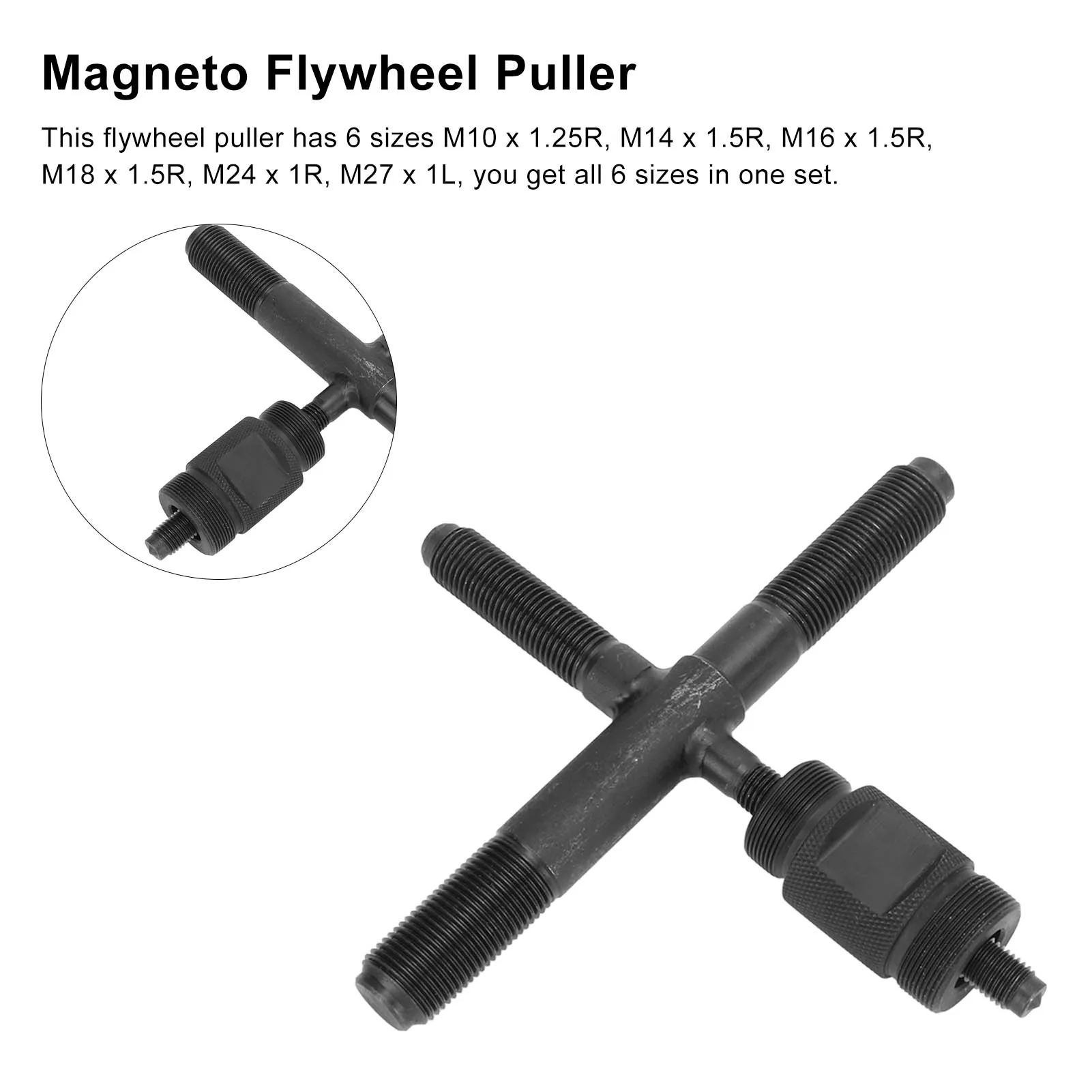 

Flywheel Puller Flywheel Puller Tool 6in1 M10 M14 M16 M24 M27 Carbon Steel for Motorcycles Mopeds Motorcycle Flywheel Puller