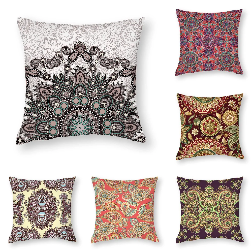 

Royal Paisley Mandala Pillow Case 3D Print Polyester Fiber 45*45 cm Home Sofa Throw Pillow Cover Decoration Festival Gift