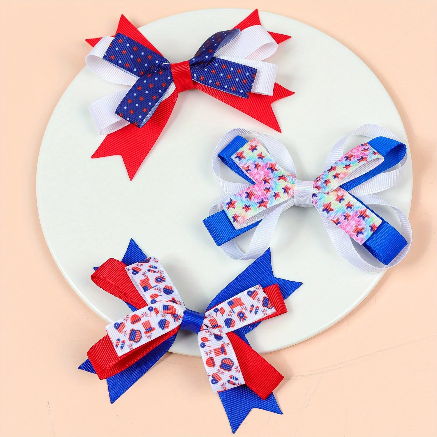 

1pc Girls Teen Cute Sequin Bowknot Hair Clip Hair Accessories for Party Gift Performance Independence Day