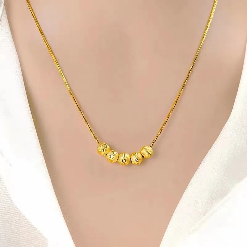 Transfer Bead Necklace Women's Design Sense Pendant Elegant Elegant Clavicle Chain Bracelet Set