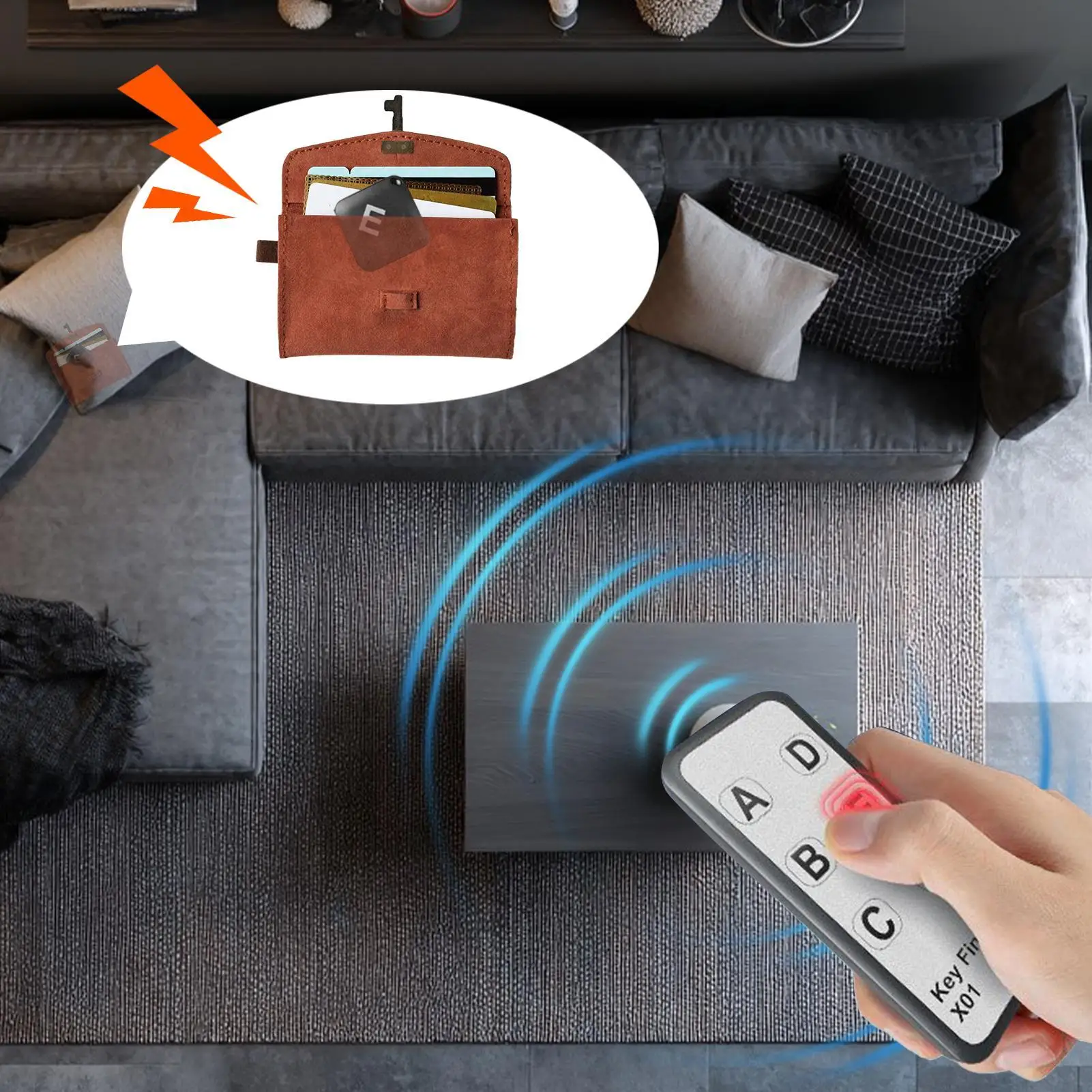 

Key Finder Alarm Sound Device Up To 90dB 131Ft Range Wireless Key Tracker With Transmitter And 6 Receivers For Elderly Phone Pet