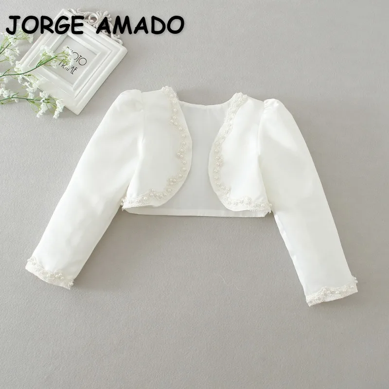 Bolero De Piel Sintética Para Niña | Chaqueta Corta Elegante Para Fiesta, Boda O Cumpleaños | Blanco Y Otros Colores | Tallas De 12 Meses A 12 Años
