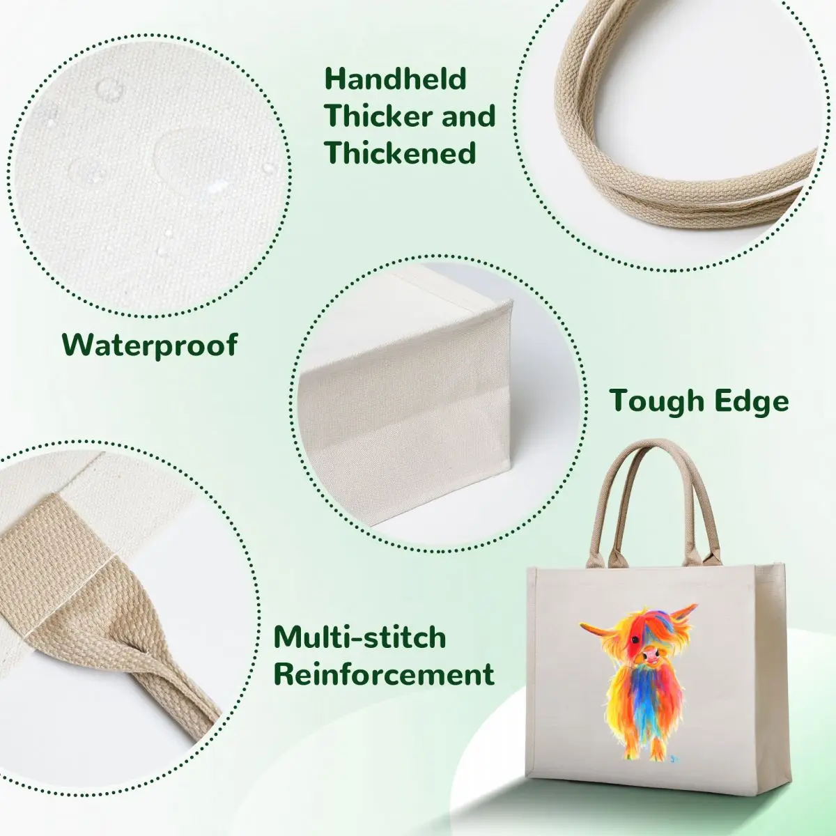 Scottish Highland Cow PRiNT ' ANGEL ' by Shirley MacArthur Tote Bag tote bags men Fabric bag shopping cart bags