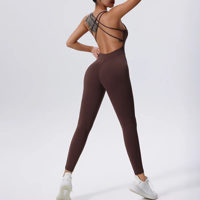 

Fitness Rompers Female Sexy One-piece Suit Women Sports Jumpsuit Zippers Yoga Clothing Sportswear Set Women Workout Bodysuits