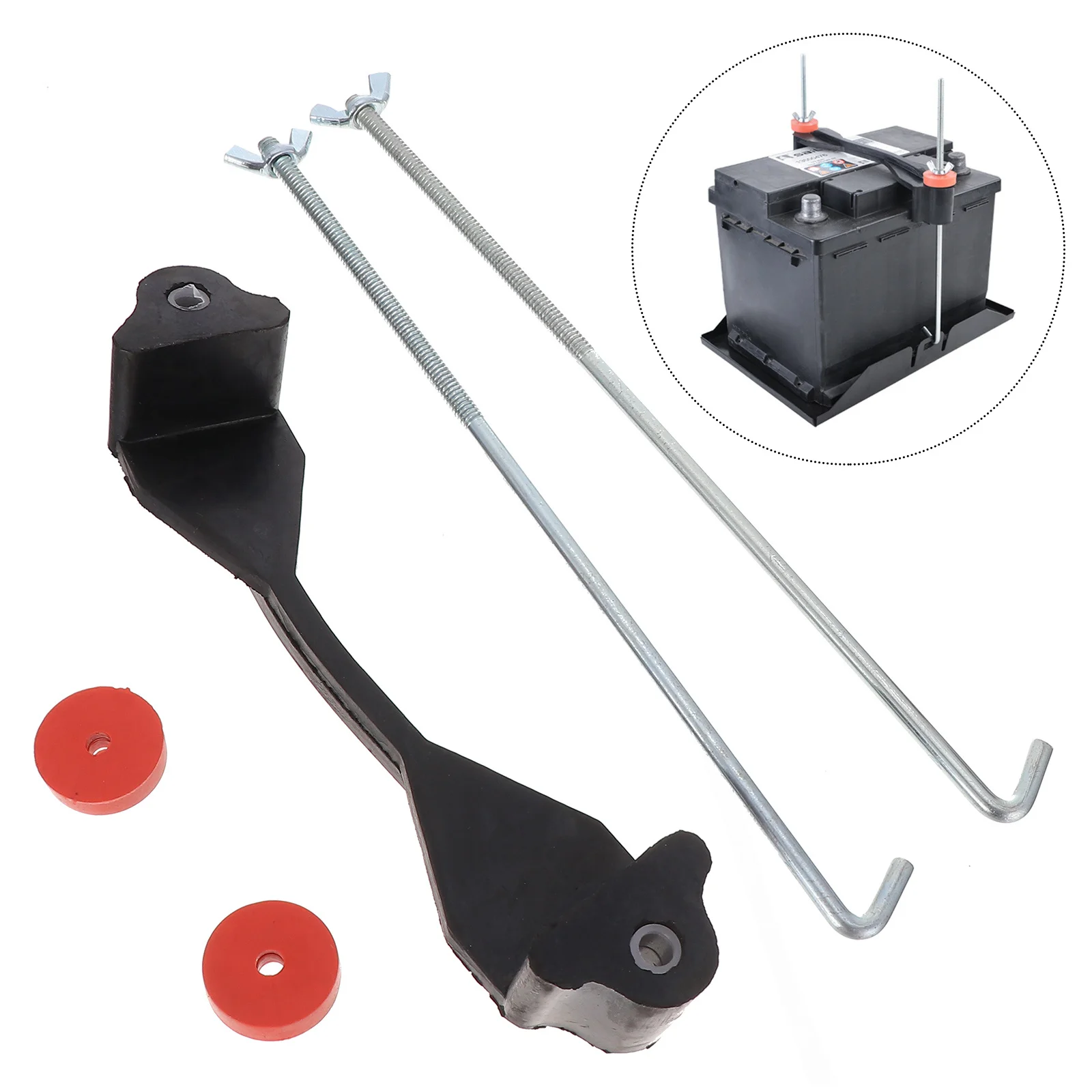 

1Set Car Fixing Rubber Holder Durable Hold Down Bracket Nuts Washers Noise Prevention Clamp Car Accessory