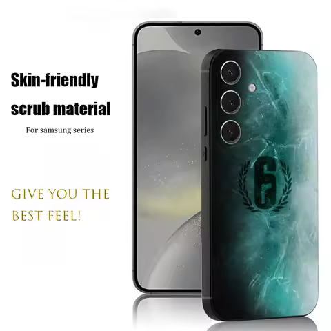 Cool FPS R-Rainbow 6 Phone Case For Samsung Galaxy S25 S24 S23 S22 S21 S20 Plus Ultra Note20 Soft Black