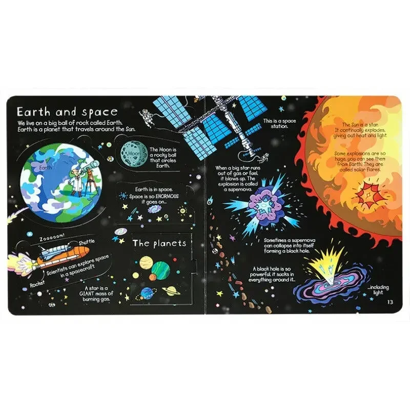 English Children Board Book Look Inside Science Baby Educational Picture Book with Over 110 Flaps To Lift Gift for Kids